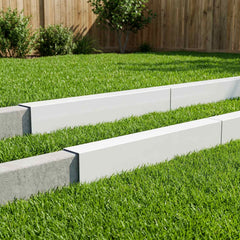 Garden Cover Profile 100 x 6 x 15 cm Steel 10 pcs White