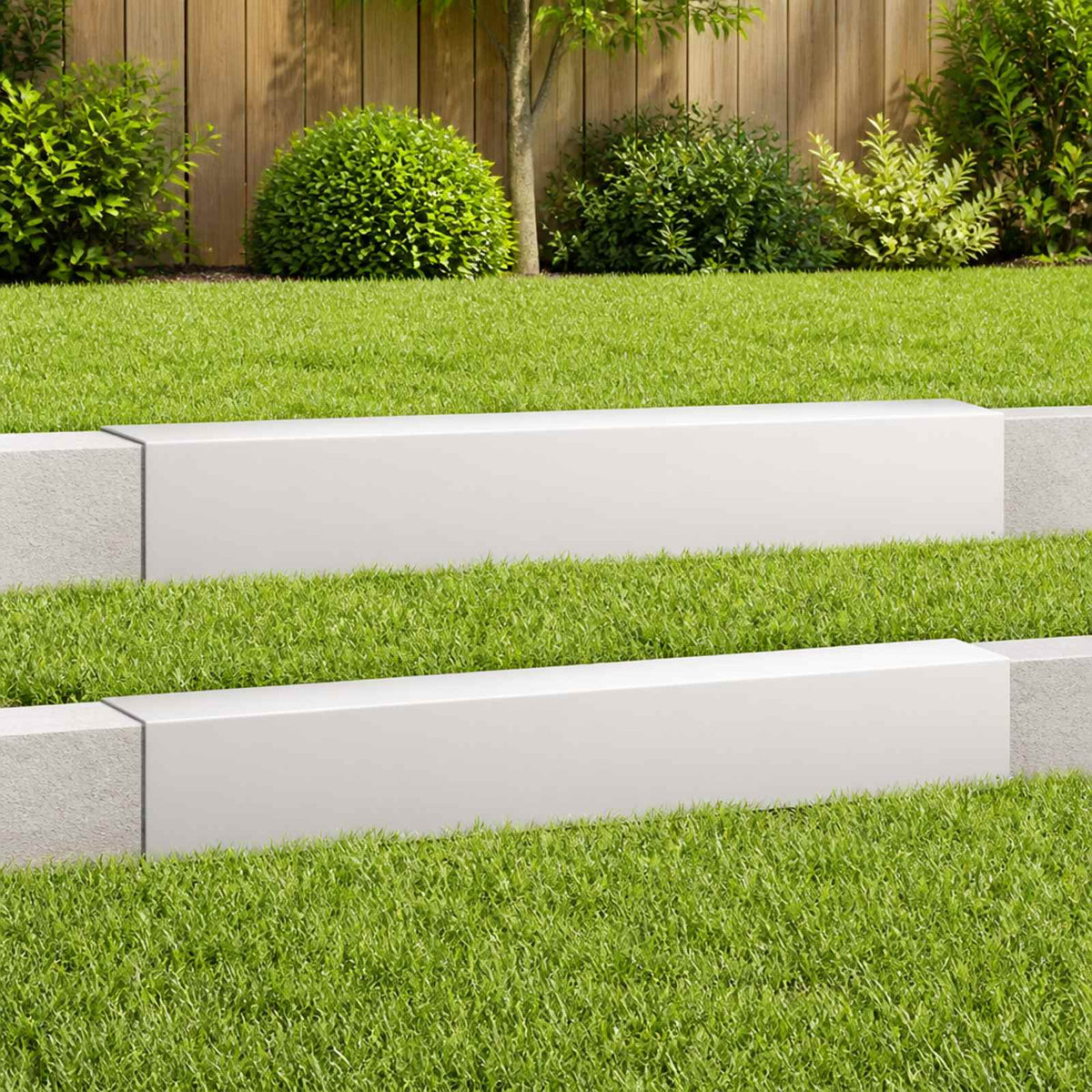 Garden Cover Profile 100 x 20 x 15 cm Steel 2 pcs White