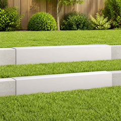 Garden Cover Profile 100 x 20 x 15 cm Steel 2 pcs White