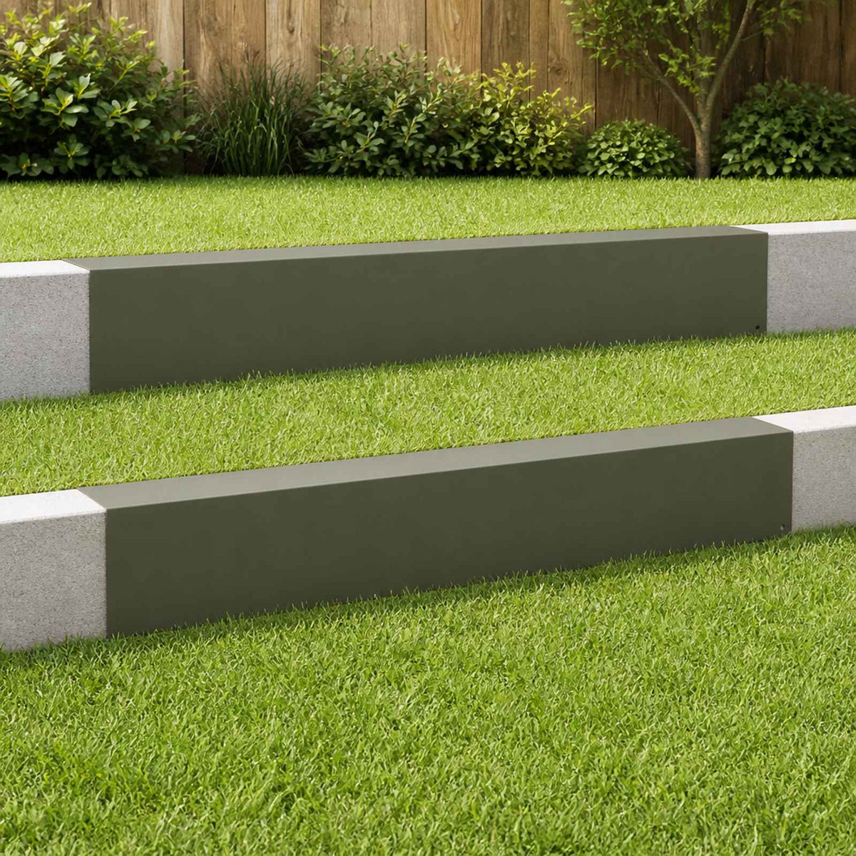 Garden Cover Profile 100 x 20 x 15 cm Steel 2 pcs Olive green