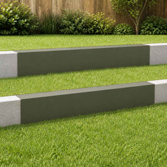 Garden Cover Profile 100 x 20 x 15 cm Steel 2 pcs Olive green