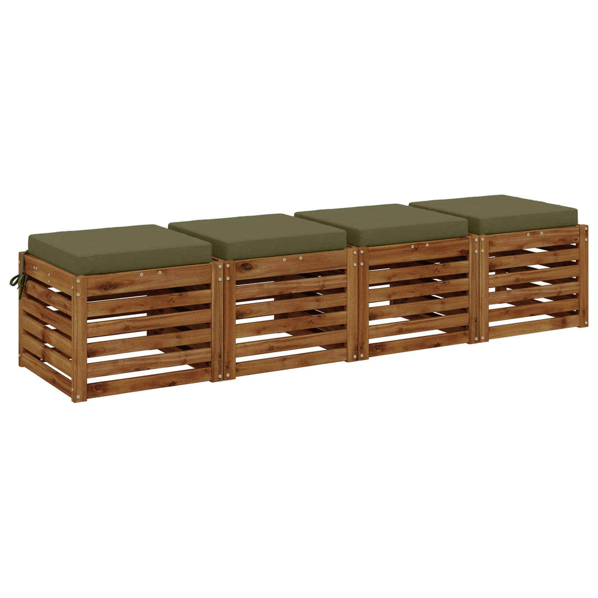 vidaXL Seat Cushions SOEST 4 pcs 100% Polyester Olive Green 3