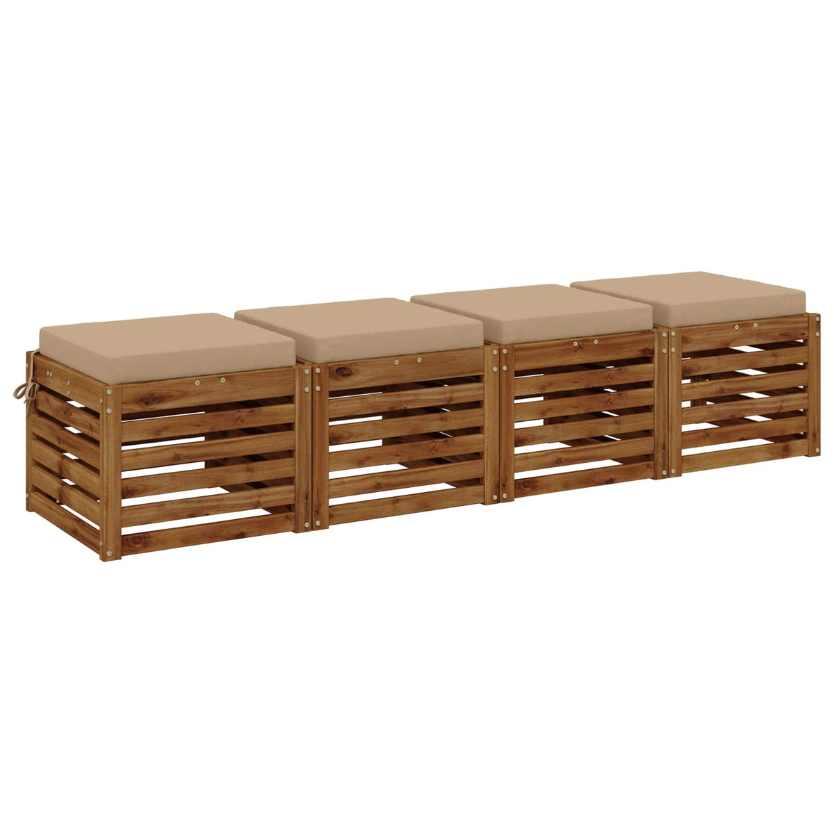 vidaXL Seat Cushions SOEST 4 pcs 100% Polyester Sand 45 x 45 x 7 cm 3