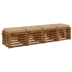 vidaXL Seat Cushions SOEST 4 pcs 100% Polyester Sand 45 x 45 x 7 cm 3