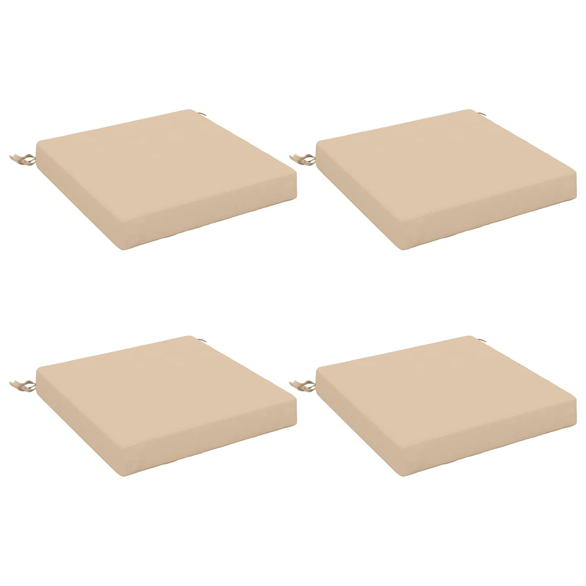 vidaXL Seat Cushions SOEST 4 pcs 100% Polyester Cream 45 x 45 x 7 cm 2