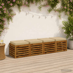 Seat Cushions SOEST 100% Polyester Anthracite 4 pcs in Beige (polyester)