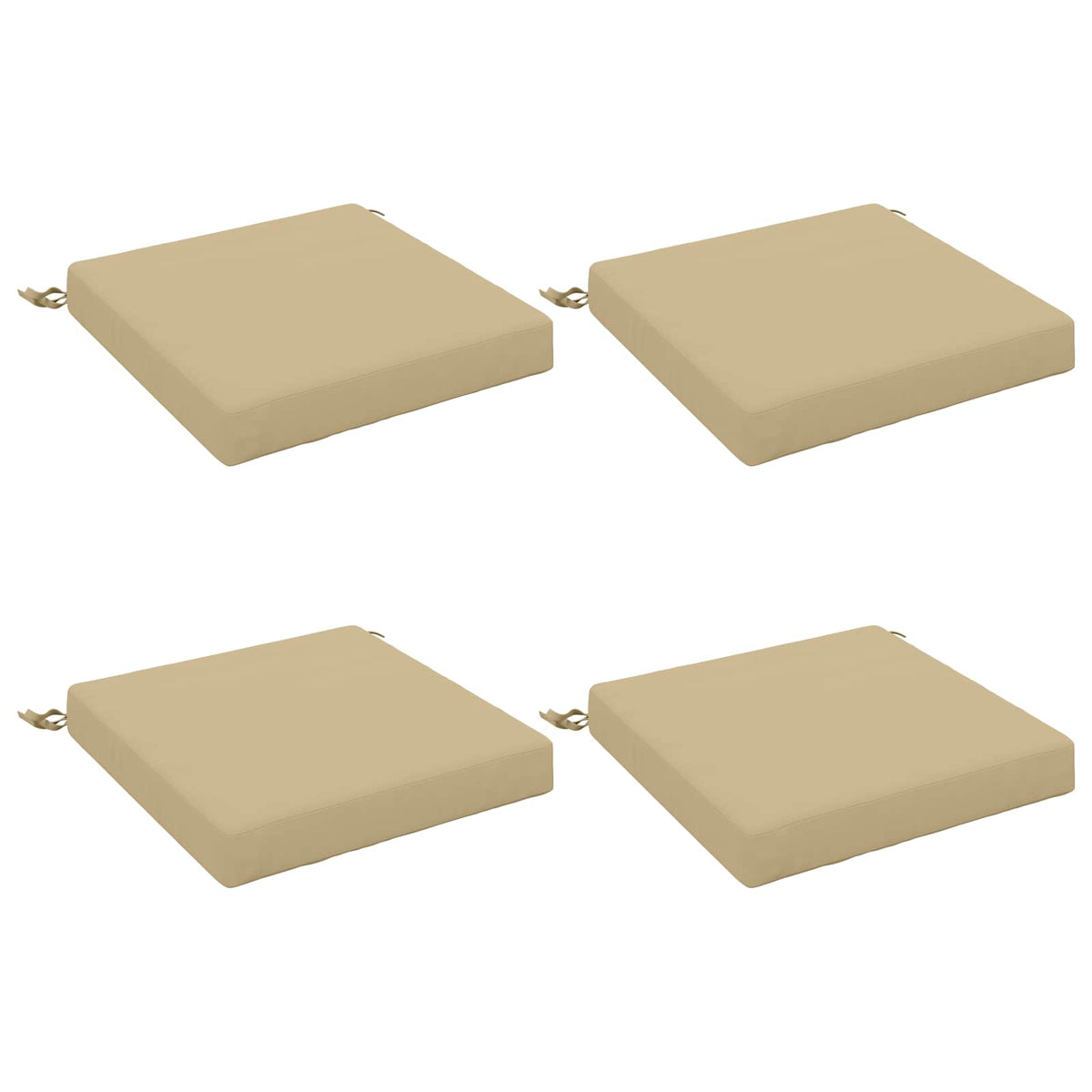vidaXL Seat Cushions SOEST 4 pcs 100% Polyester Beige 45 x 45 x 7 cm 2