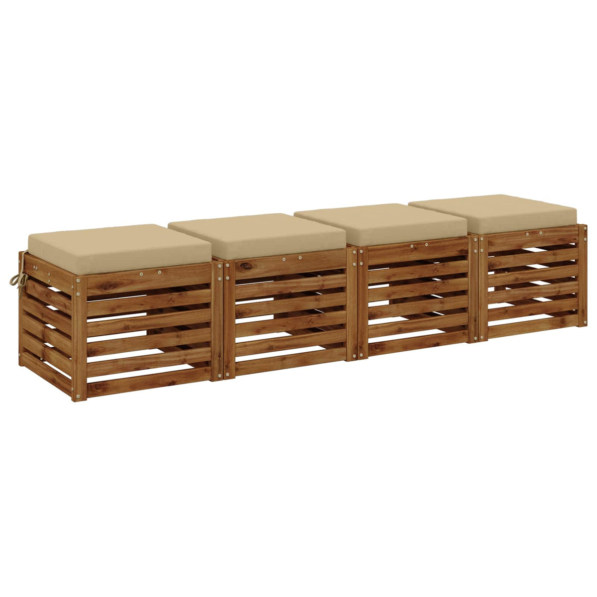 vidaXL Seat Cushions SOEST 4 pcs 100% Polyester Beige 45 x 45 x 7 cm 3
