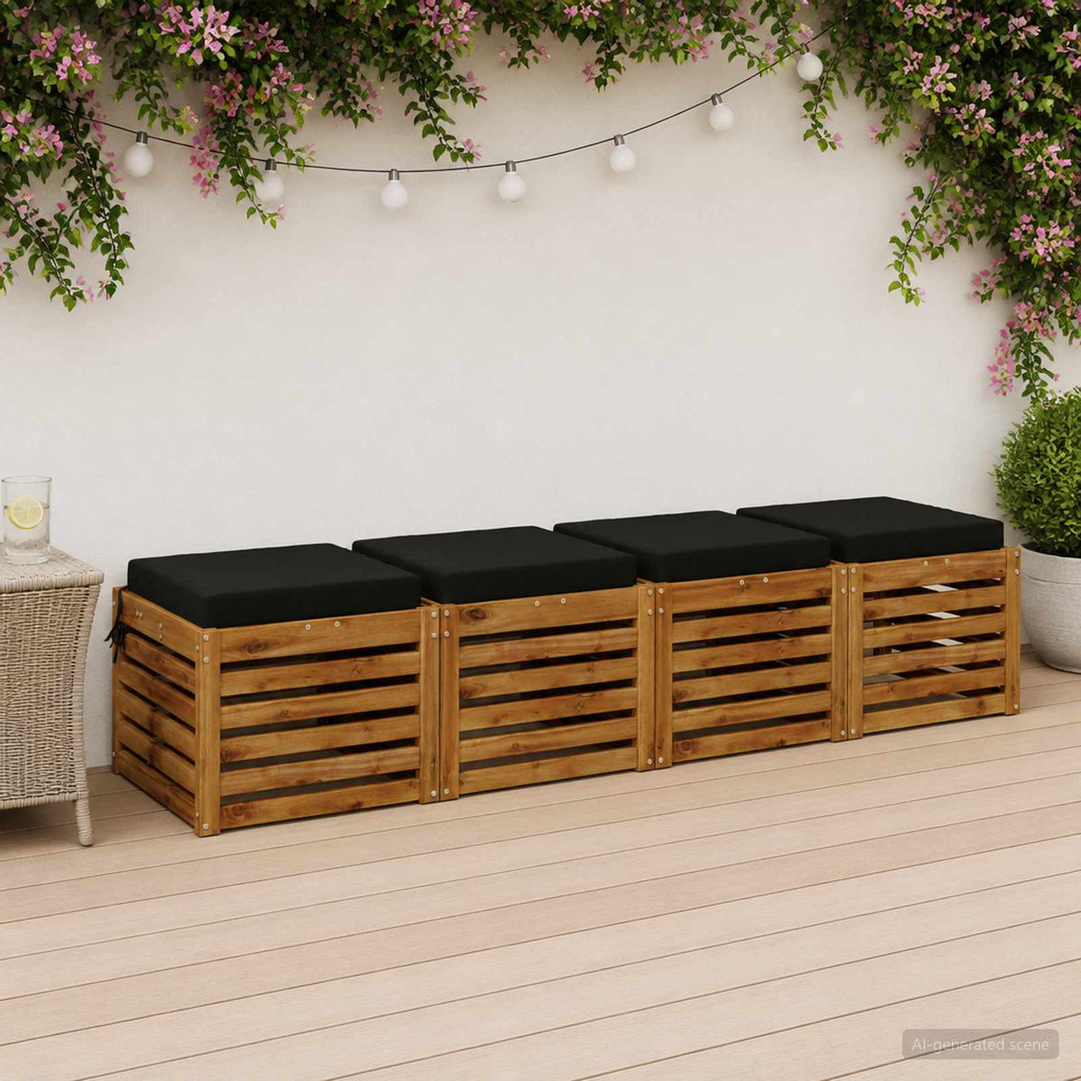 Seat Cushions SOEST Polyester Height Width Black