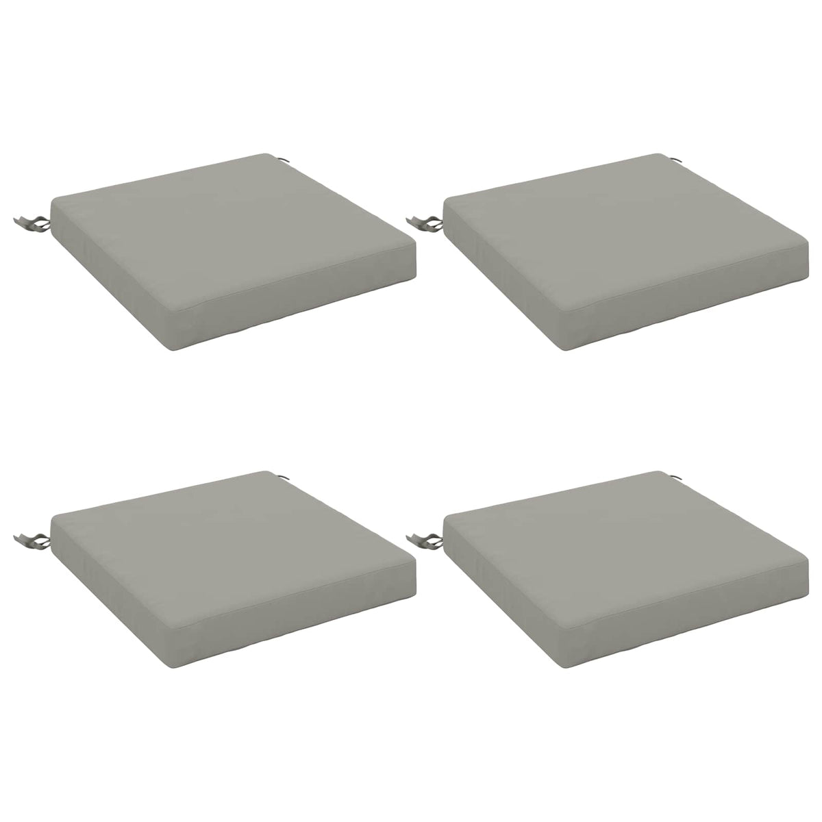 vidaXL Seat Cushions SOEST 4 pcs 100% Polyester Grey 45 x 45 x 7 cm 2