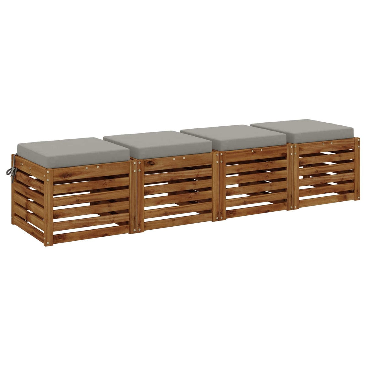 vidaXL Seat Cushions SOEST 4 pcs 100% Polyester Grey 45 x 45 x 7 cm 3