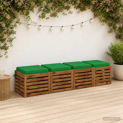 Seat Cushions SOEST 100% Polyester Anthracite 4 pcs in Green (polyester)