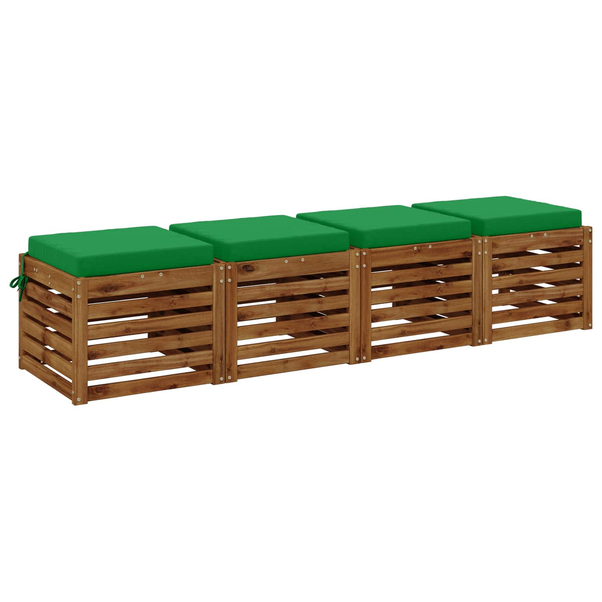vidaXL Seat Cushions SOEST 4 pcs 100% Polyester Green 45 x 45 x 7 cm 3