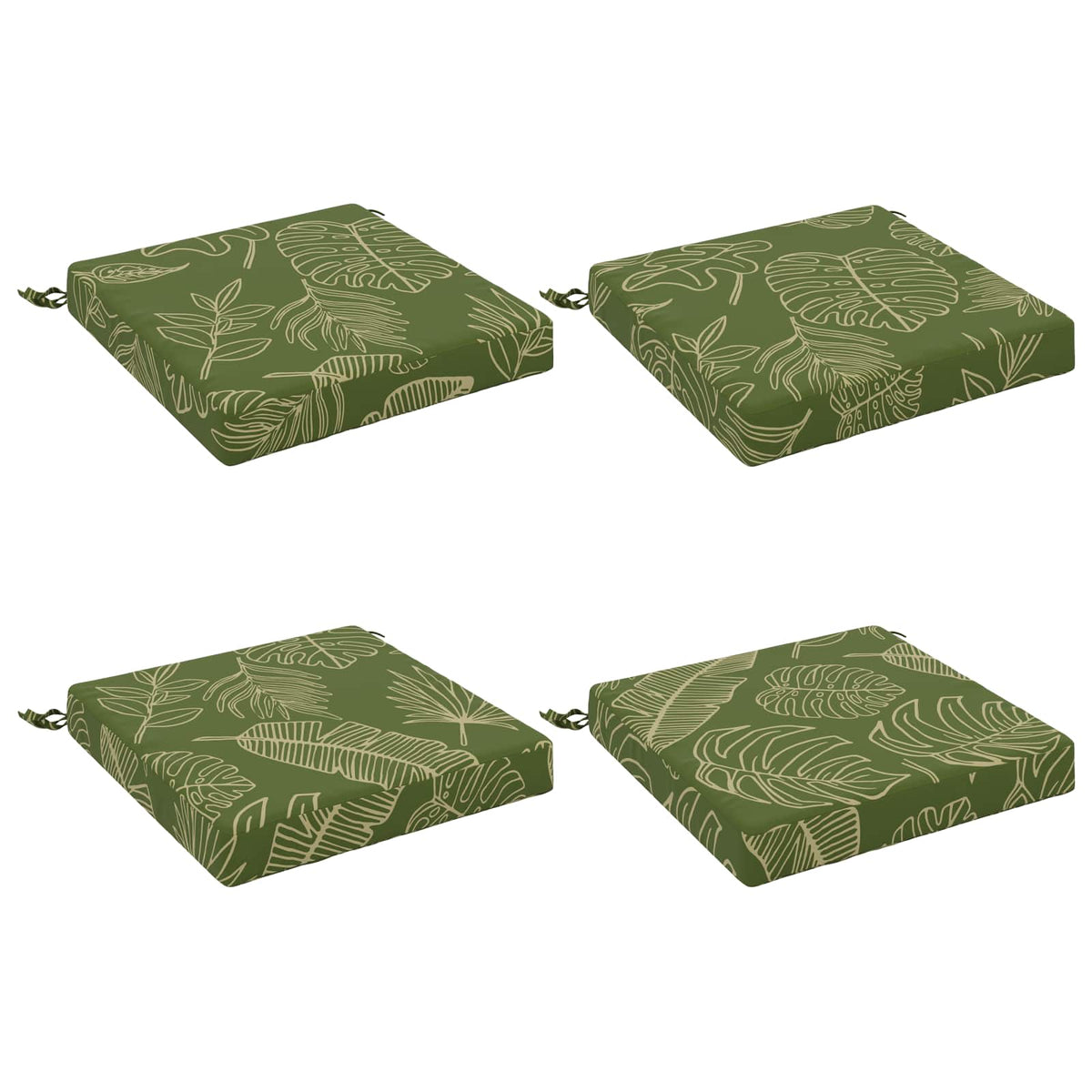 vidaXL Seat Cushions SOEST 4 pcs 100% Polyester Leaf Design 2