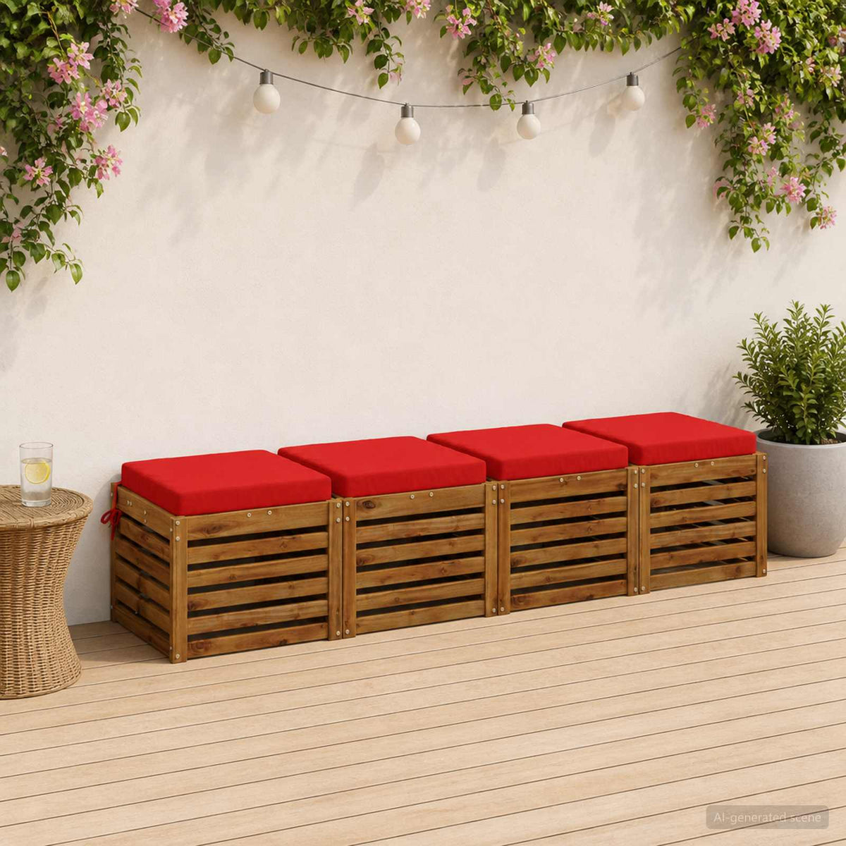 Seat Cushions SOEST Polyester Height Width Red