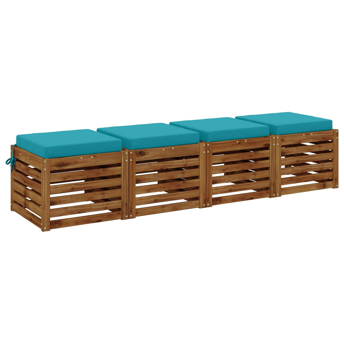 vidaXL Seat Cushions SOEST 4 pcs 100% Polyester Turquoise 3