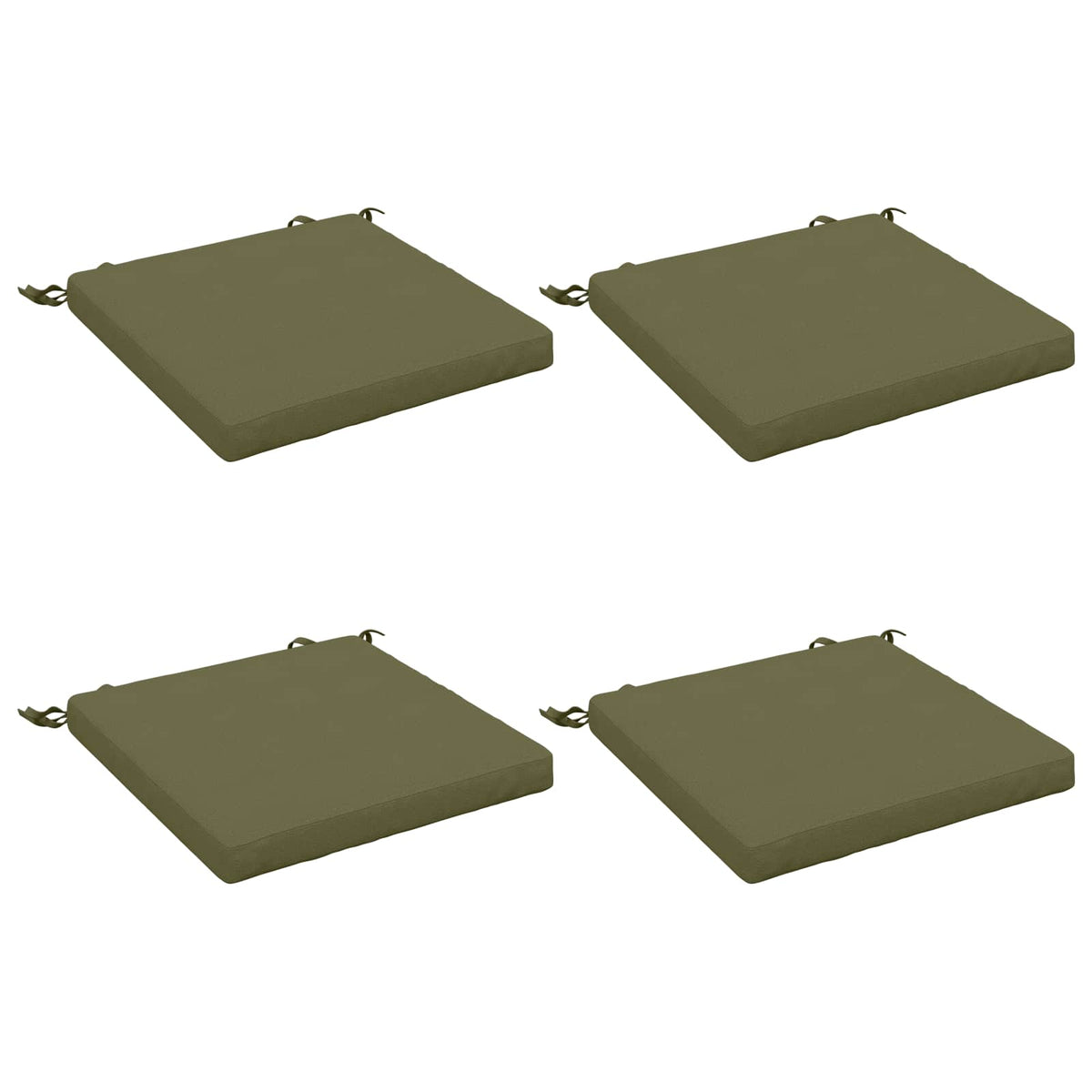 vidaXL Seat Cushions SOEST 4 pcs 100% Polyester Olive Green 2