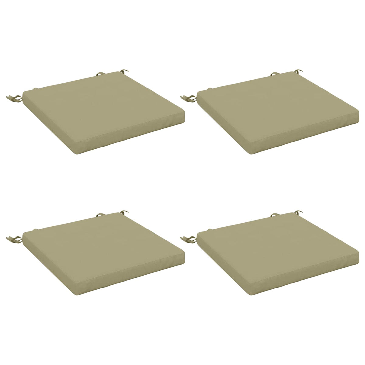 vidaXL Seat Cushions SOEST 4 pcs 100% Polyester Light Green 2
