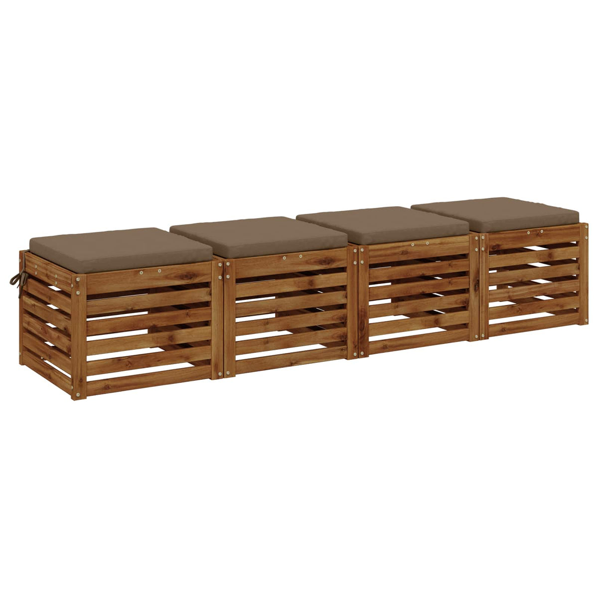 vidaXL Seat Cushions SOEST 4 pcs 100% Polyester Taupe 50 x 50 x 5 cm 3