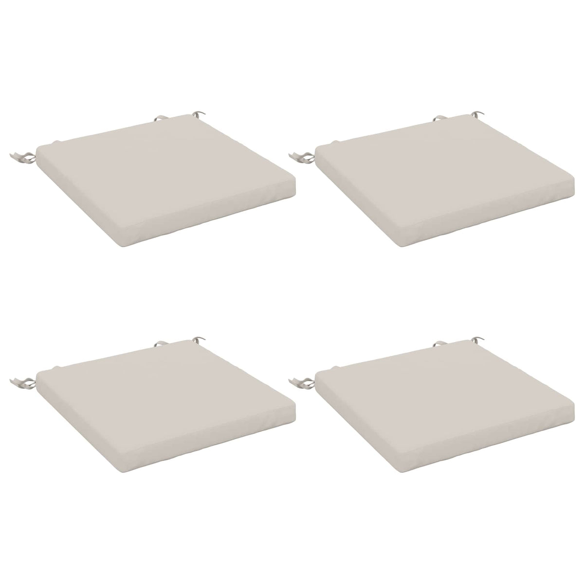 vidaXL Seat Cushions SOEST 4 pcs 100% Polyester White 50 x 50 x 5 cm 2