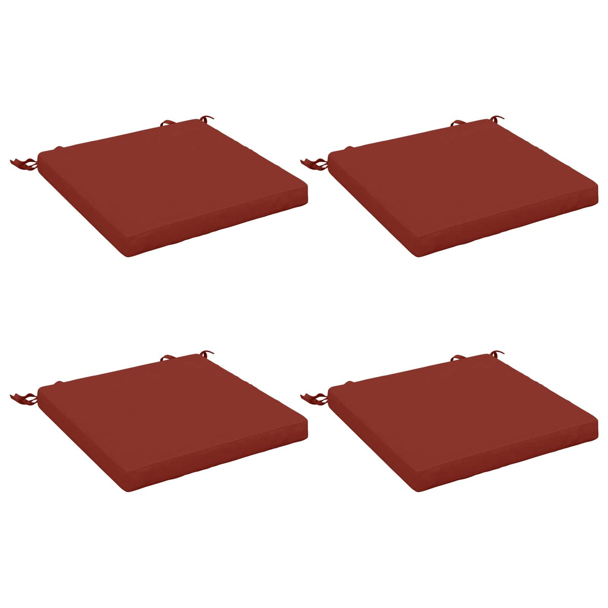 vidaXL Seat Cushions SOEST 4 pcs 100% Polyester Red 50 x 50 x 5 cm 2