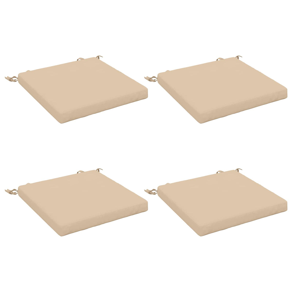 vidaXL Seat Cushions SOEST 4 pcs 100% Polyester Cream 50 x 50 x 5 cm 2