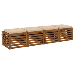 vidaXL Seat Cushions SOEST 4 pcs 100% Polyester Cream 50 x 50 x 5 cm 3