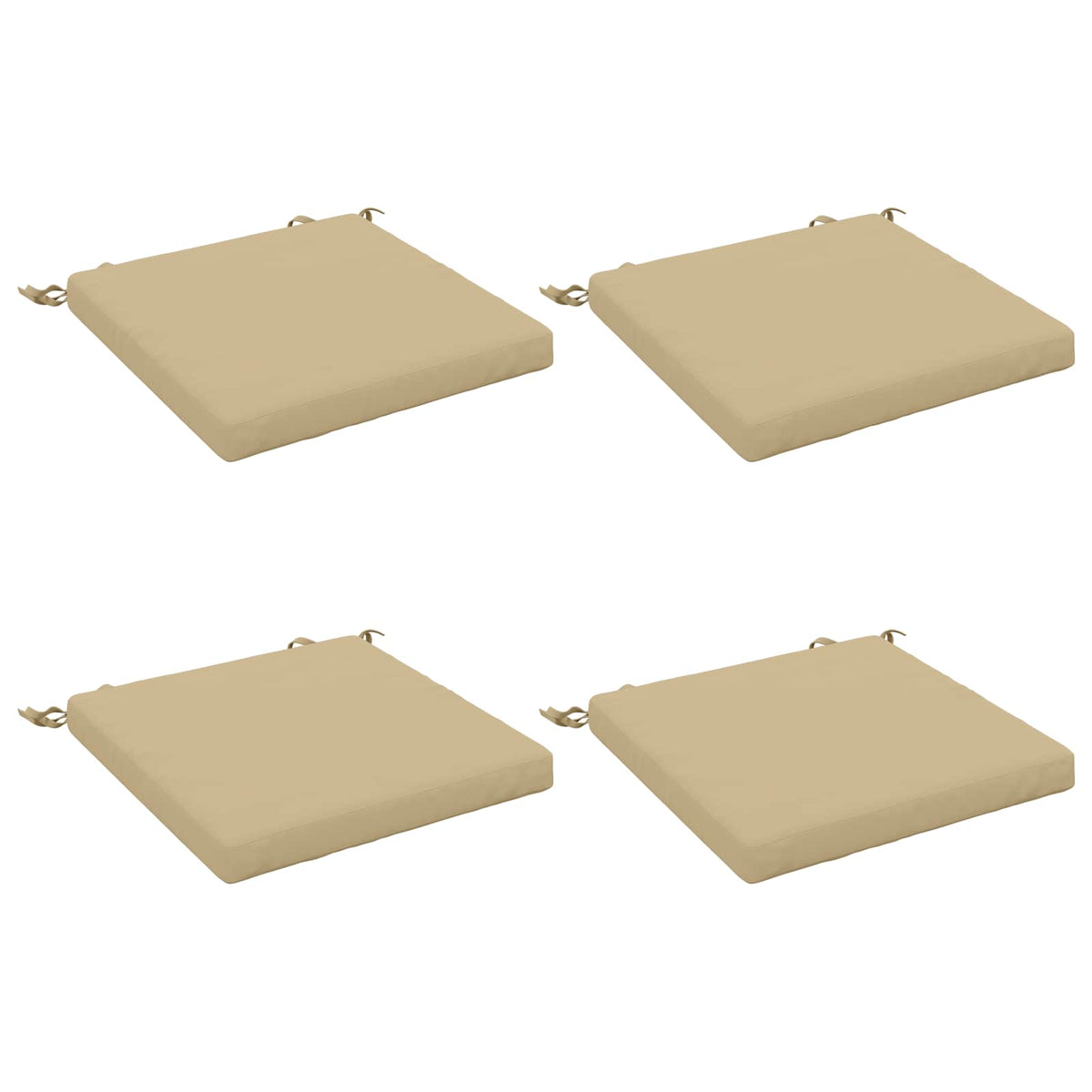vidaXL Seat Cushions SOEST 4 pcs 100% Polyester Beige 50 x 50 x 5 cm 2