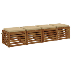 vidaXL Seat Cushions SOEST 4 pcs 100% Polyester Beige 50 x 50 x 5 cm 3