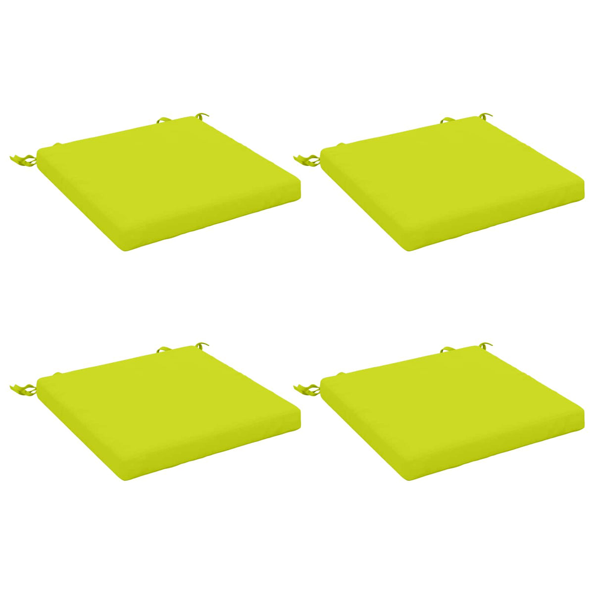 vidaXL Seat Cushions SOEST 4 pcs 100% Polyester Bright Green 2