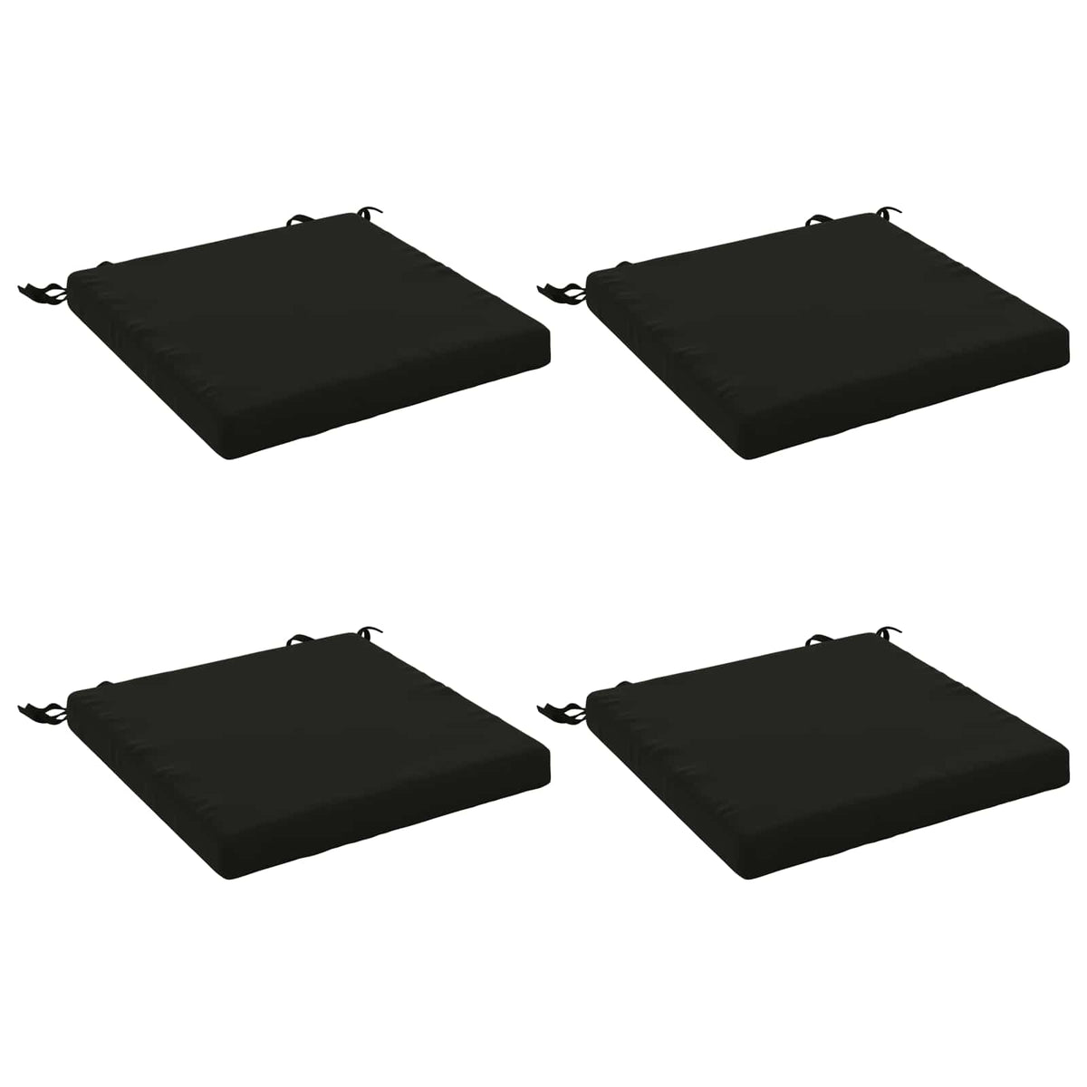 vidaXL Seat Cushions SOEST 4 pcs 100% Polyester Black 50 x 50 x 5 cm 2