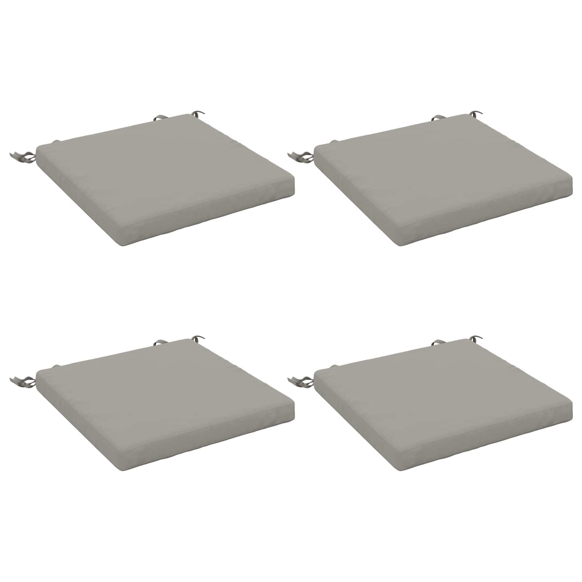 vidaXL Seat Cushions SOEST 4 pcs 100% Polyester Grey 50 x 50 x 5 cm 2