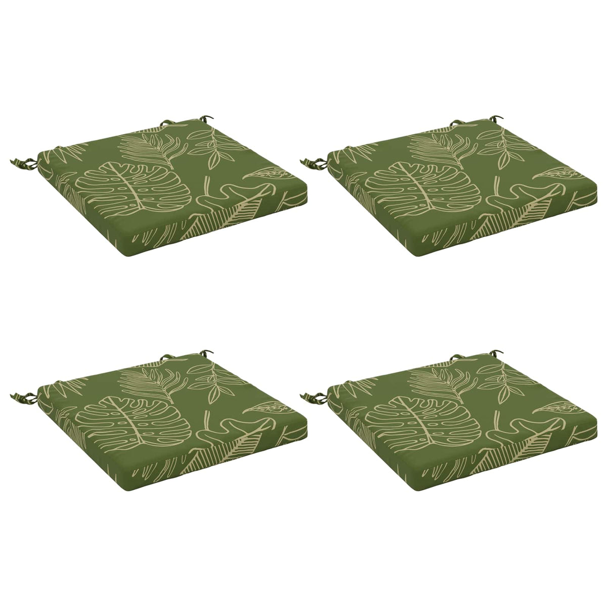 vidaXL Seat Cushions SOEST 4 pcs 100% Polyester Leaf Design 2