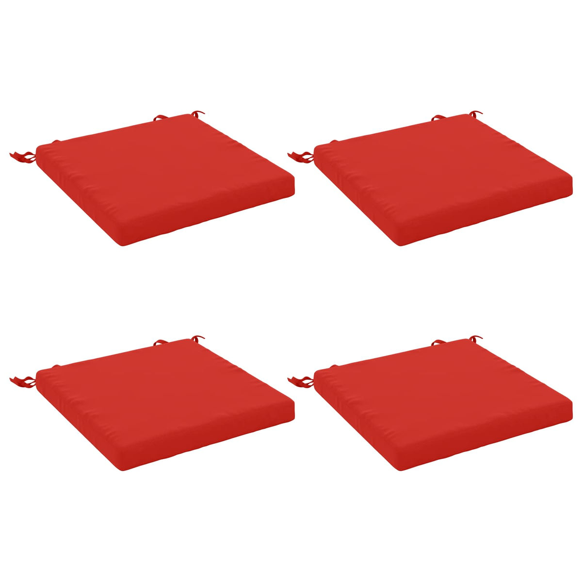 vidaXL Seat Cushions SOEST 4 pcs 100% Polyester Red 50 x 50 x 5 cm 2