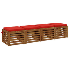 vidaXL Seat Cushions SOEST 4 pcs 100% Polyester Red 50 x 50 x 5 cm 3