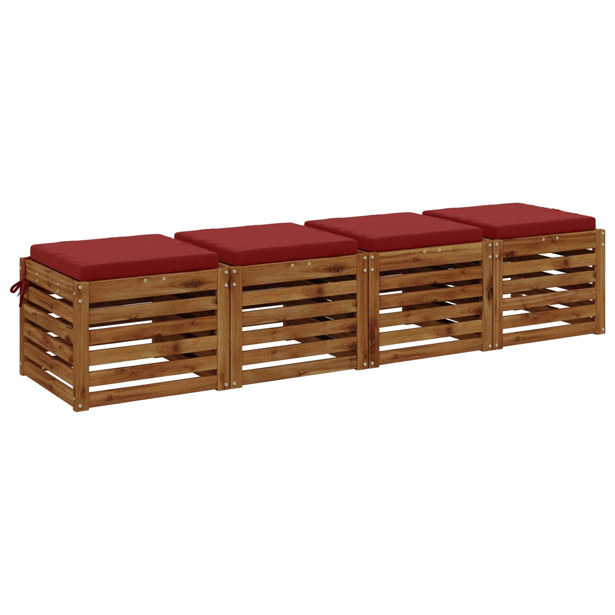 vidaXL Seat Cushions SOEST 4 pcs 100% Polyester Wine Red 3