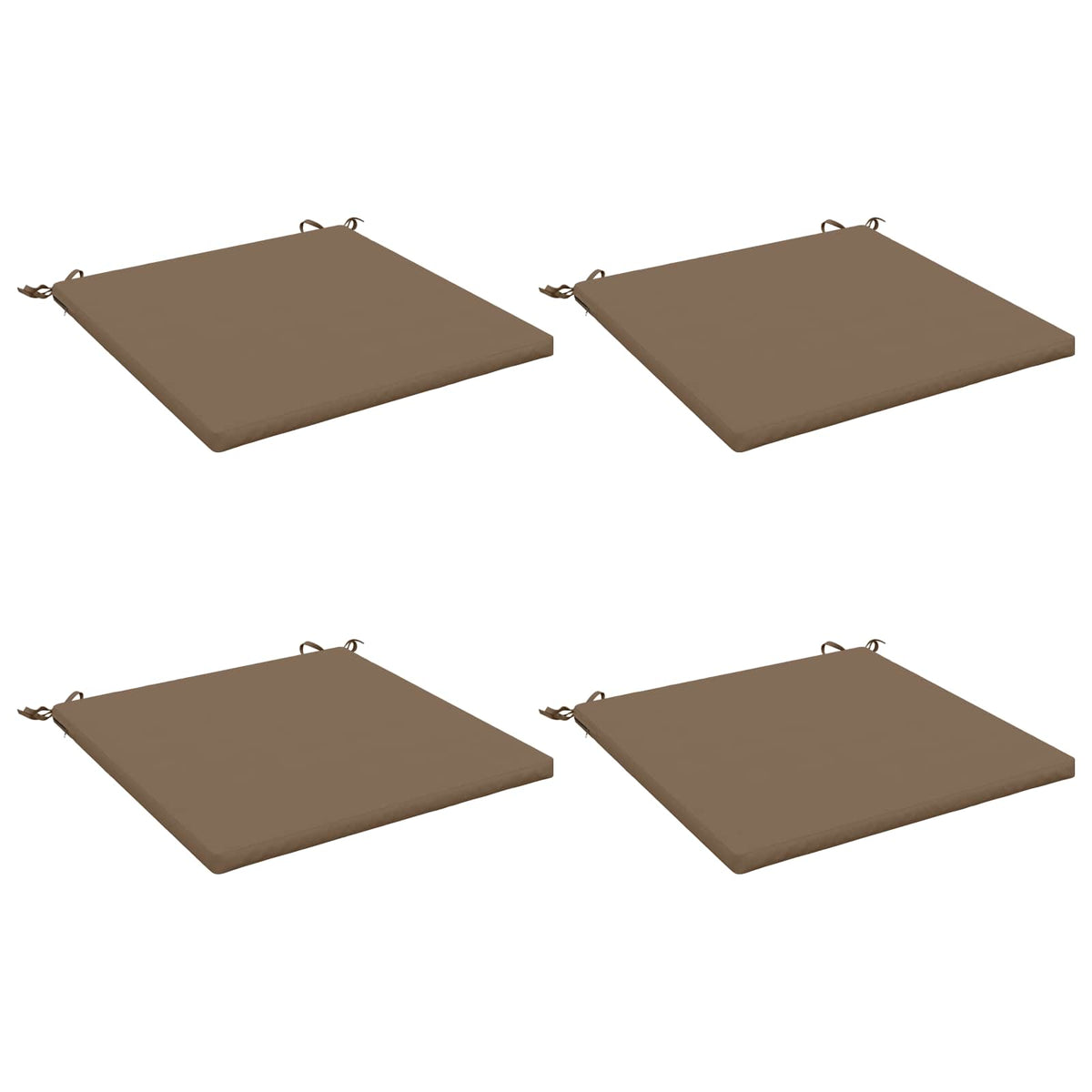 vidaXL Seat Cushions SOEST 4 pcs 100% Polyester Taupe 60 x 60 x 3 cm 2