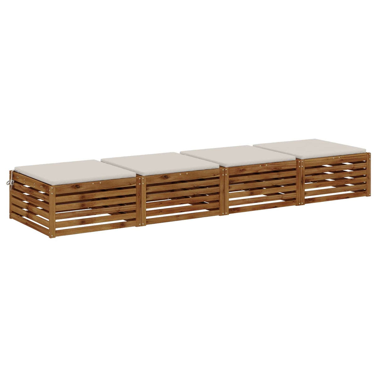 vidaXL Seat Cushions SOEST 4 pcs 100% Polyester White 60 x 60 x 3 cm 3