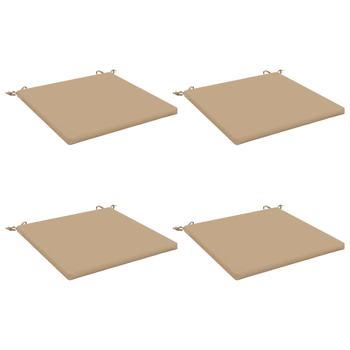 vidaXL Seat Cushions SOEST 4 pcs 100% Polyester Sand 60 x 60 x 3 cm 2