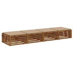 vidaXL Seat Cushions SOEST 4 pcs 100% Polyester Sand 60 x 60 x 3 cm 3