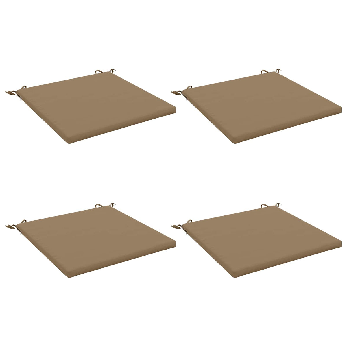 vidaXL Seat Cushions SOEST 4 pcs 100% Polyester Taupe 60 x 60 x 3 cm 2