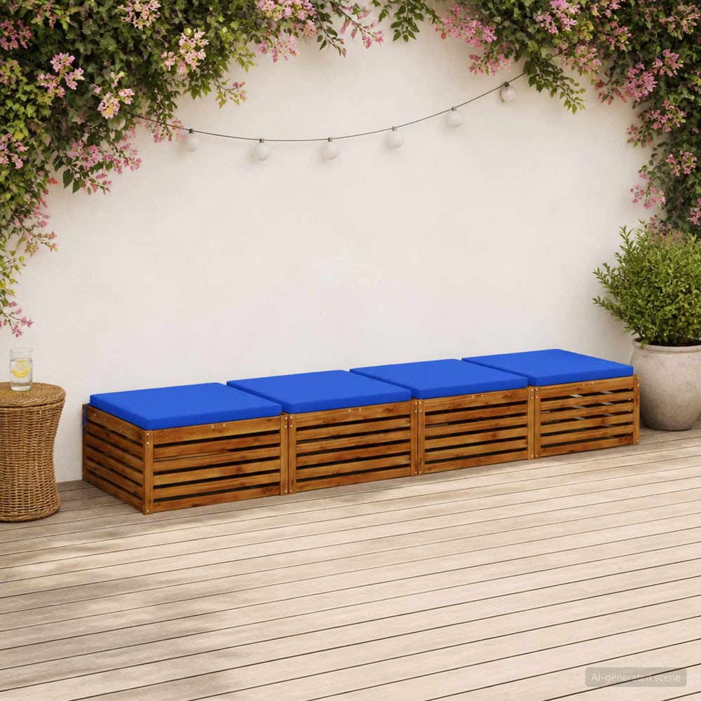 Seat Cushions SOEST 4 pcs 100% Polyester Royal Blue 1
