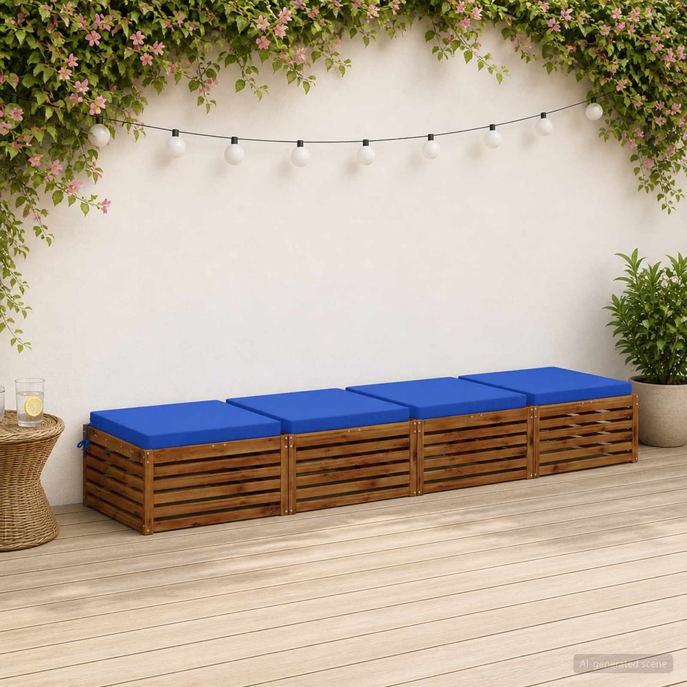 Seat Cushions SOEST 4 pcs 100% Polyester Royal Blue 1