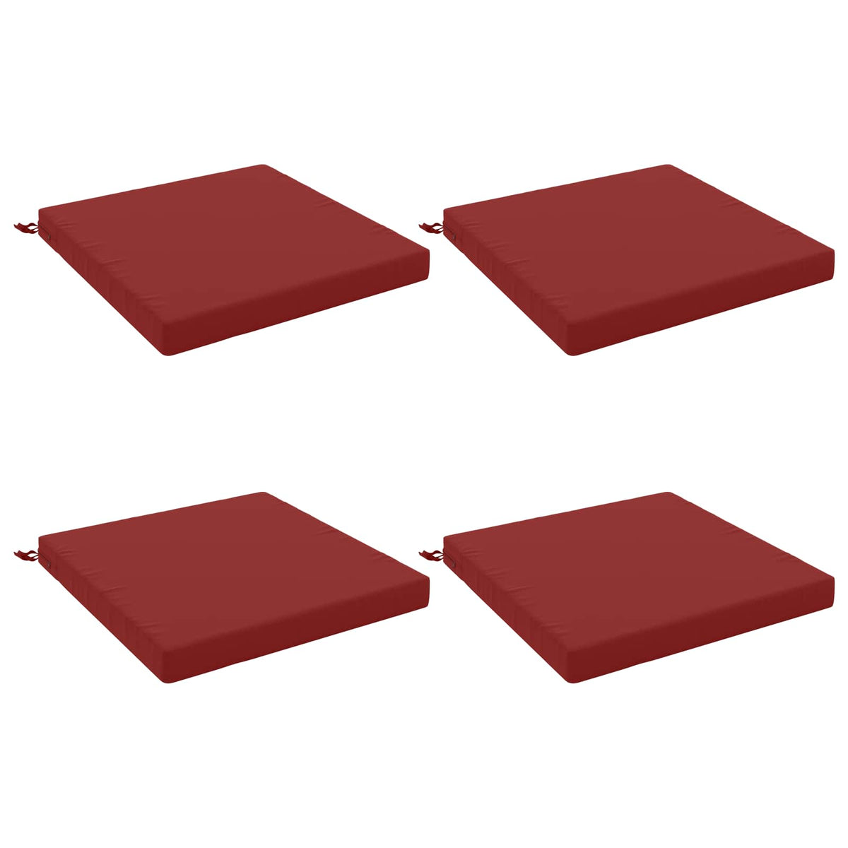 Seat Cushions SOEST 4 pcs 100% Polyester Wine Red 2