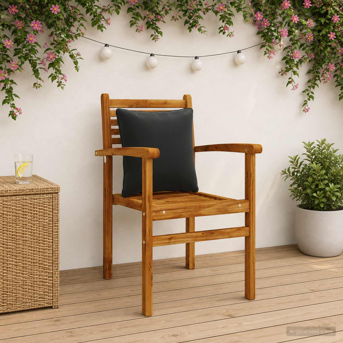 vidaXL Back Cushion PUTTEN 4 pcs 100% Polyester Black 40 x 40 x 15 cm 1