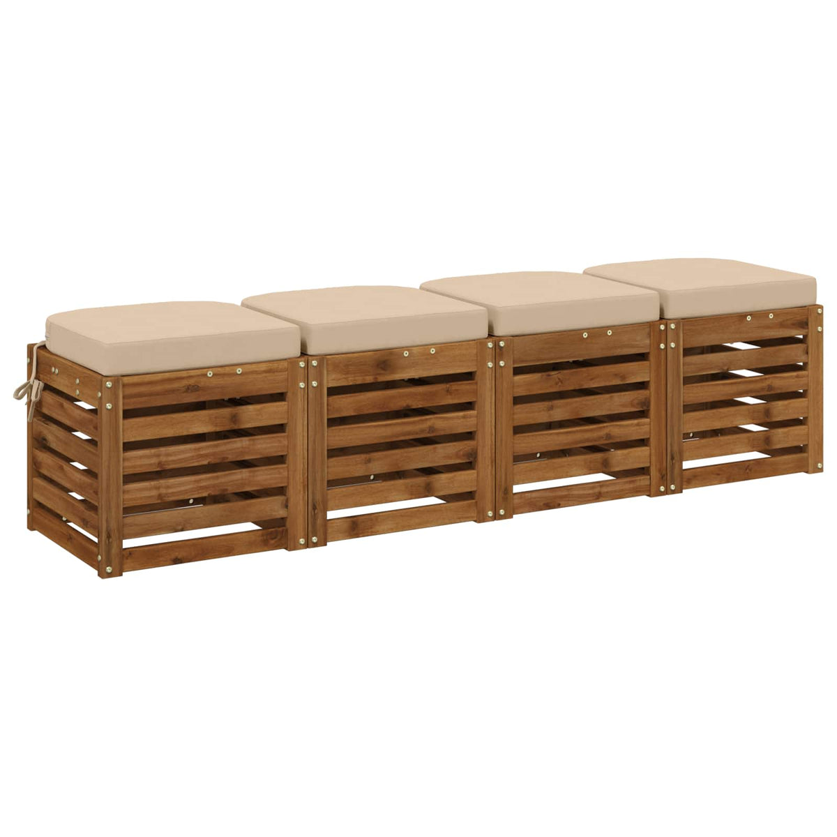 vidaXL 4-Piece Seat Cushions SOEST 4 pcs 100% Polyester Cream 3