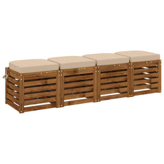 vidaXL 4-Piece Seat Cushions SOEST 4 pcs 100% Polyester Cream 3
