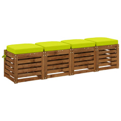 vidaXL 4-Piece Seat Cushions SOEST 4 pcs 100% Polyester Bright Green 3