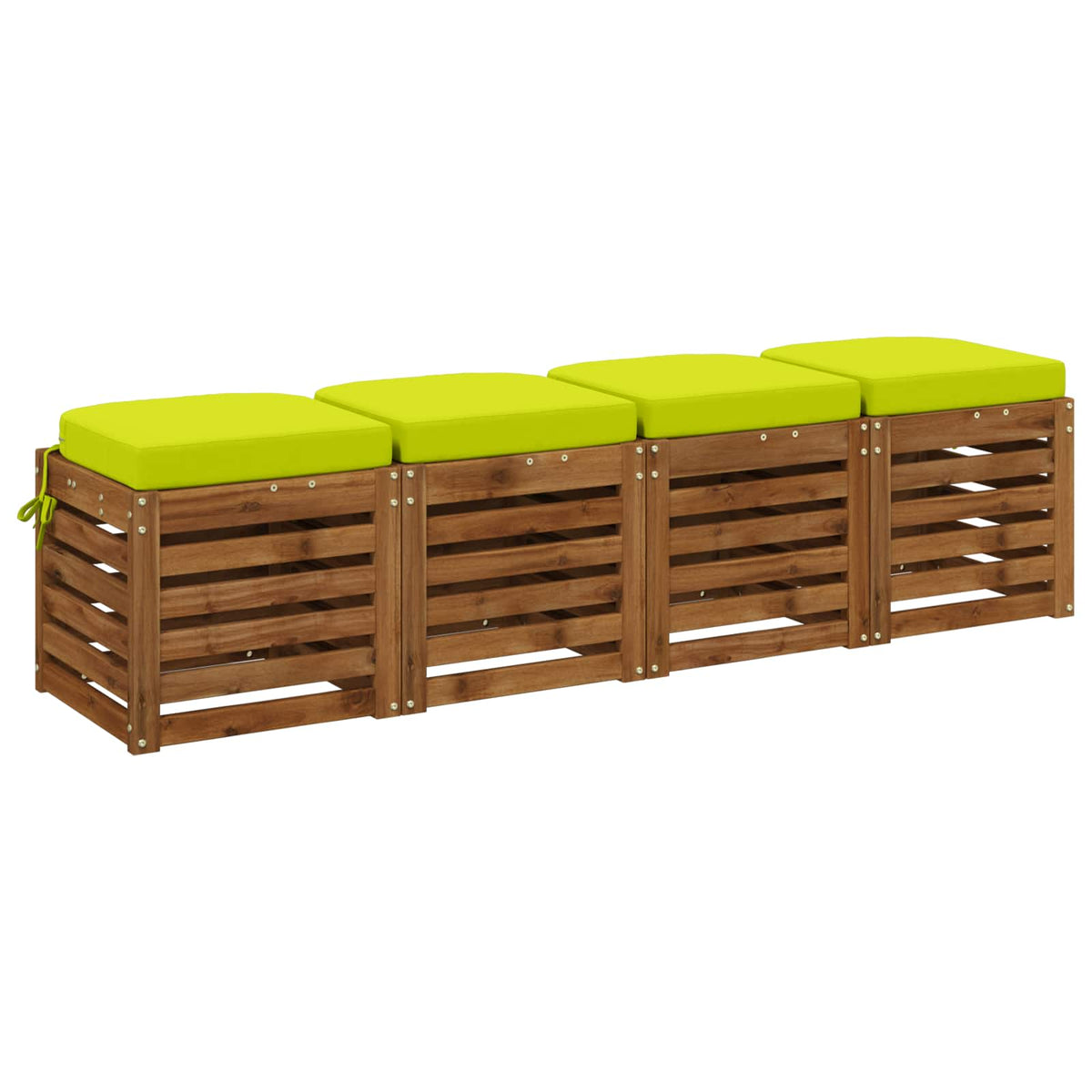 vidaXL 4-Piece Seat Cushions SOEST 4 pcs 100% Polyester Bright Green 3
