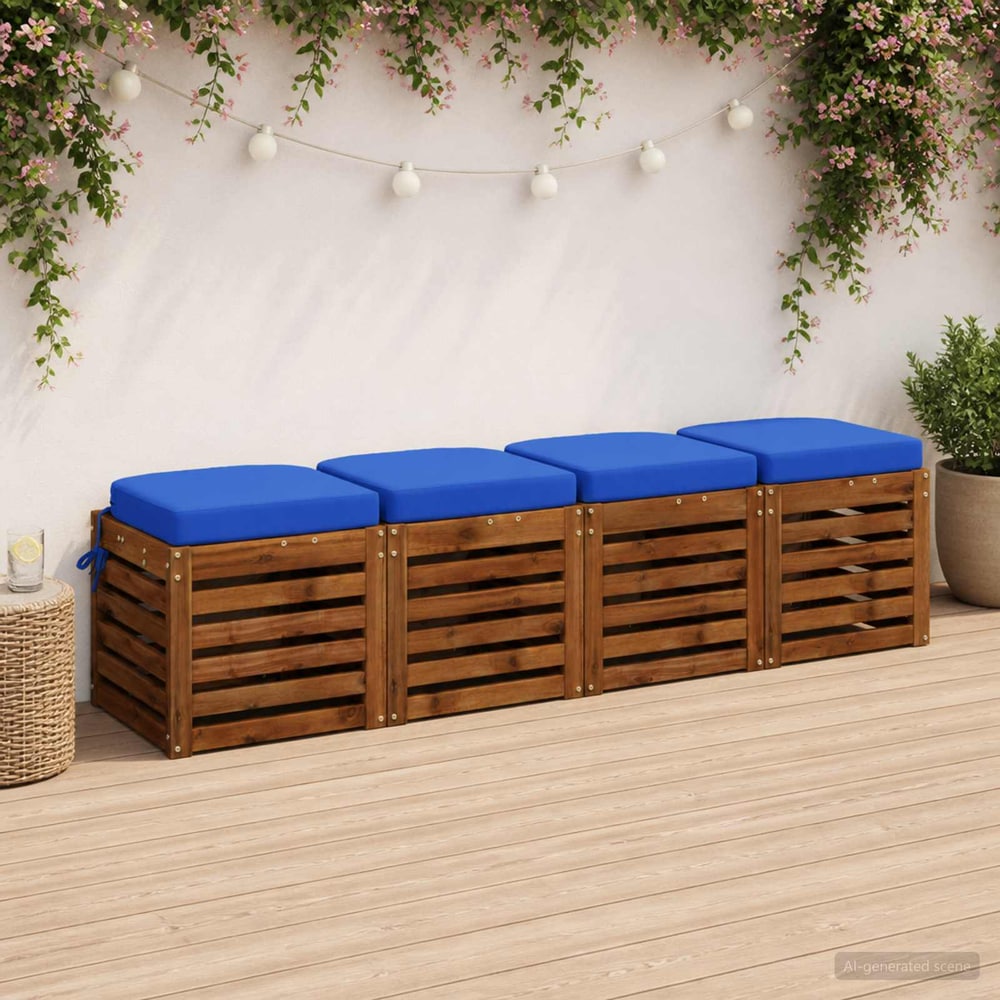 vidaXL 4-Piece Seat Cushions SOEST 4 pcs 100% Polyester Royal Blue 1